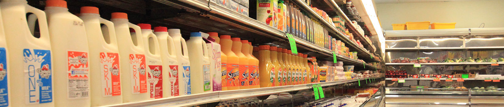 milk orange juice dairy aisle Menella's Marketplace